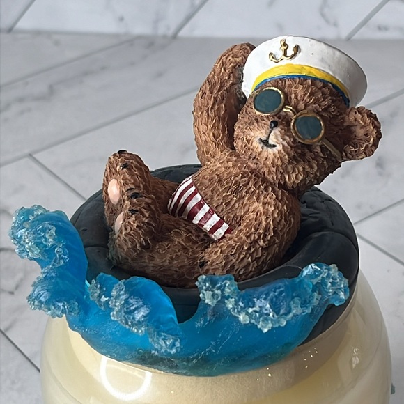 NWT Canopy Club Sailor Bear Candle with Topper Waves Starfish New Box Gift - Picture 2 of 8